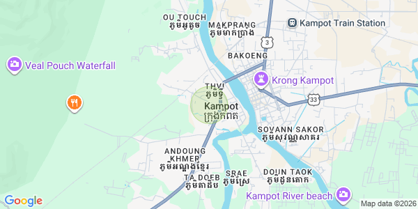 Carte de Andoung Khmer, Kampot