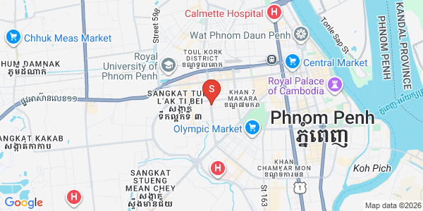 Mapa: Phsar Depou III, Toul Kork, Phnom Penh