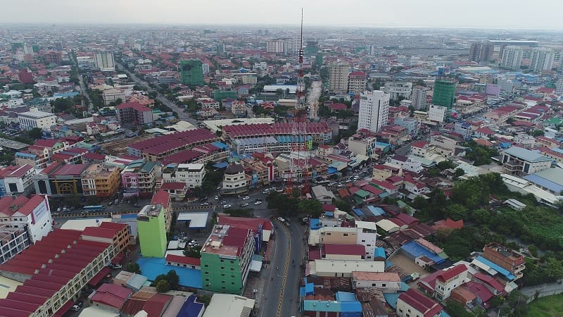 Aerial view of Toul Kork, Cambodia