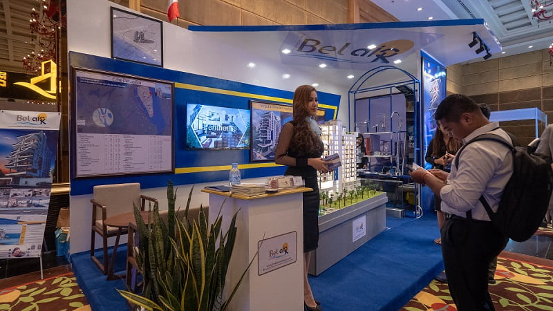 A booth from the Real estate expo 2018 is shown