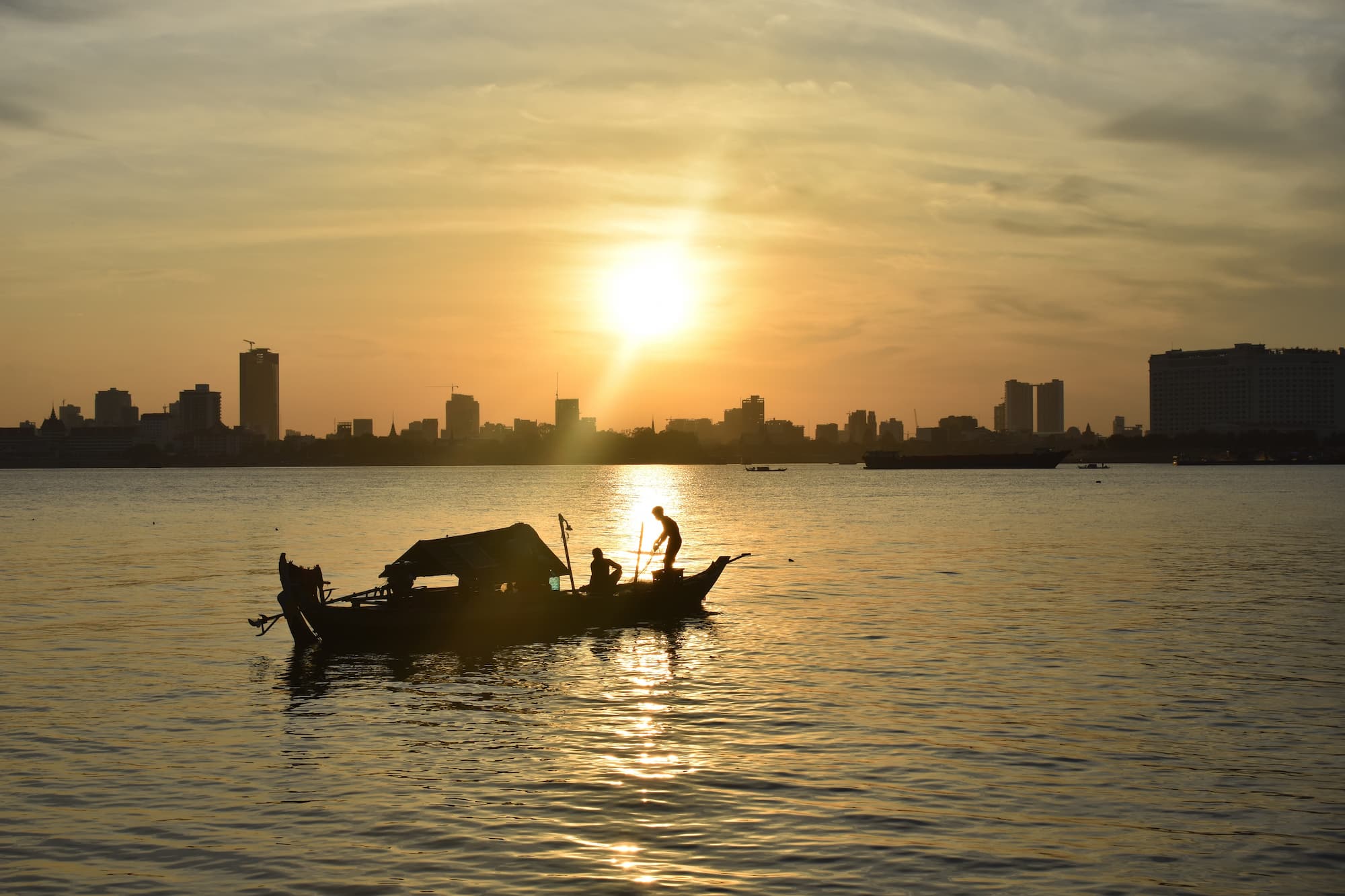 Transport by river Phnom Penh